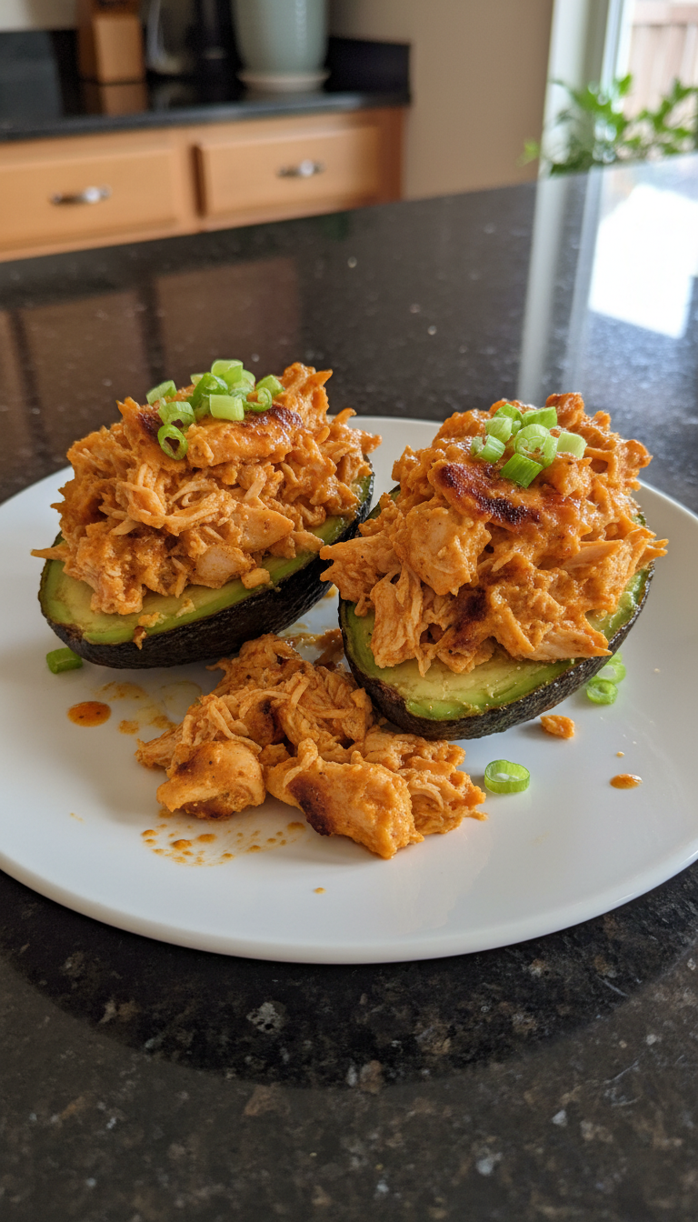 Buffalo Chicken Stuffed Avocados