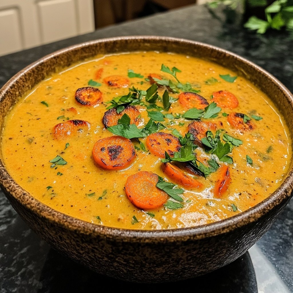 Healthy Vegan Roasted Carrot Soup