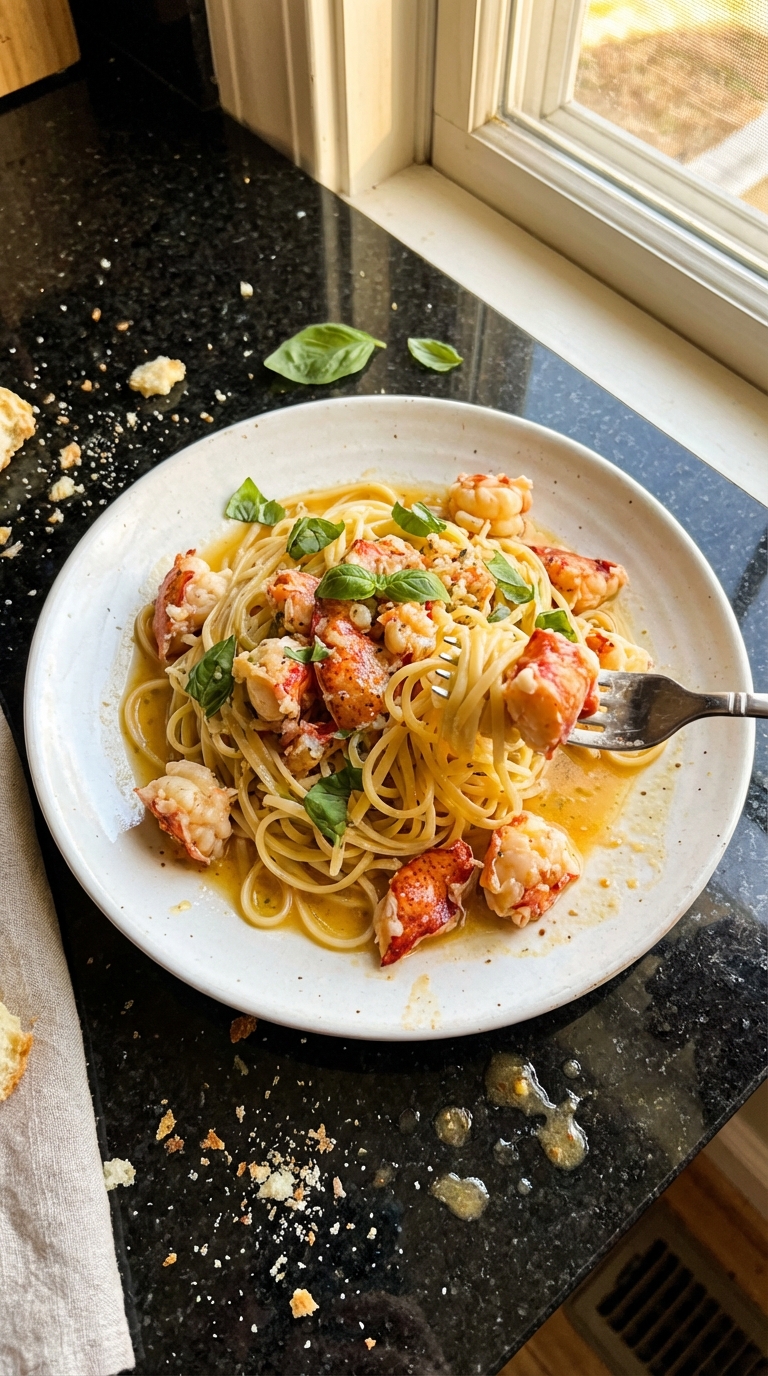Lobster Linguine with Basil
