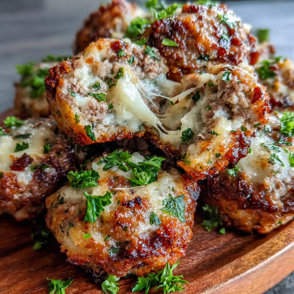 Garlic Parmesan Hamburger Bites