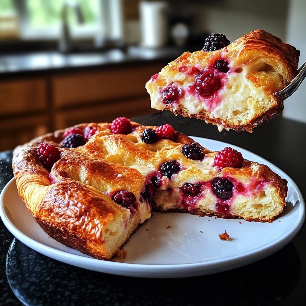 Festive Berry Croissant French Toast Bake​