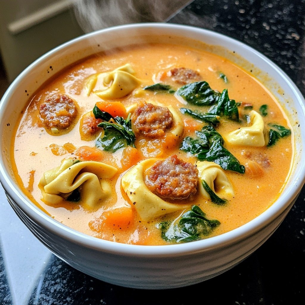 Butternut Sausage Tortellini Soup