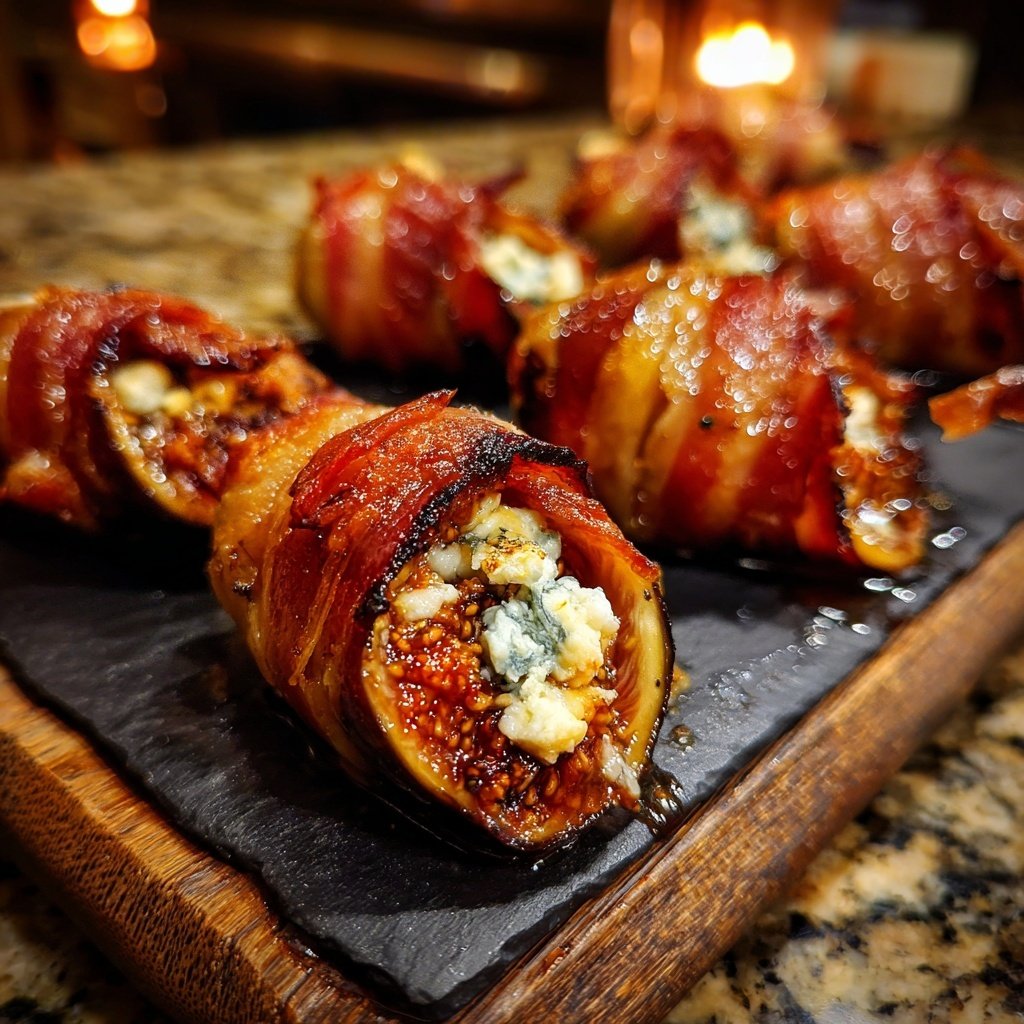 Prosciutto Wrapped Figs with Gorgonzola