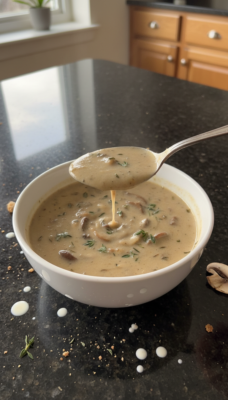 Creamy Mushroom and Thyme Soup