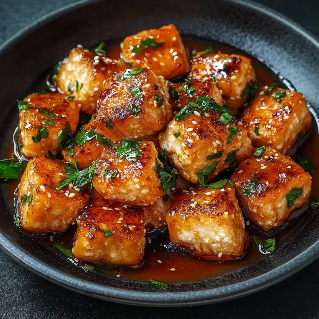 Honey Garlic Salmon Bites