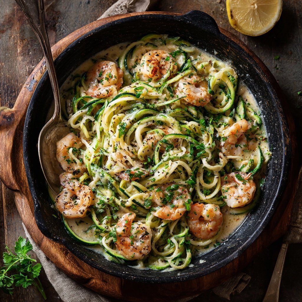 Shrimp Alfredo with Zoodles