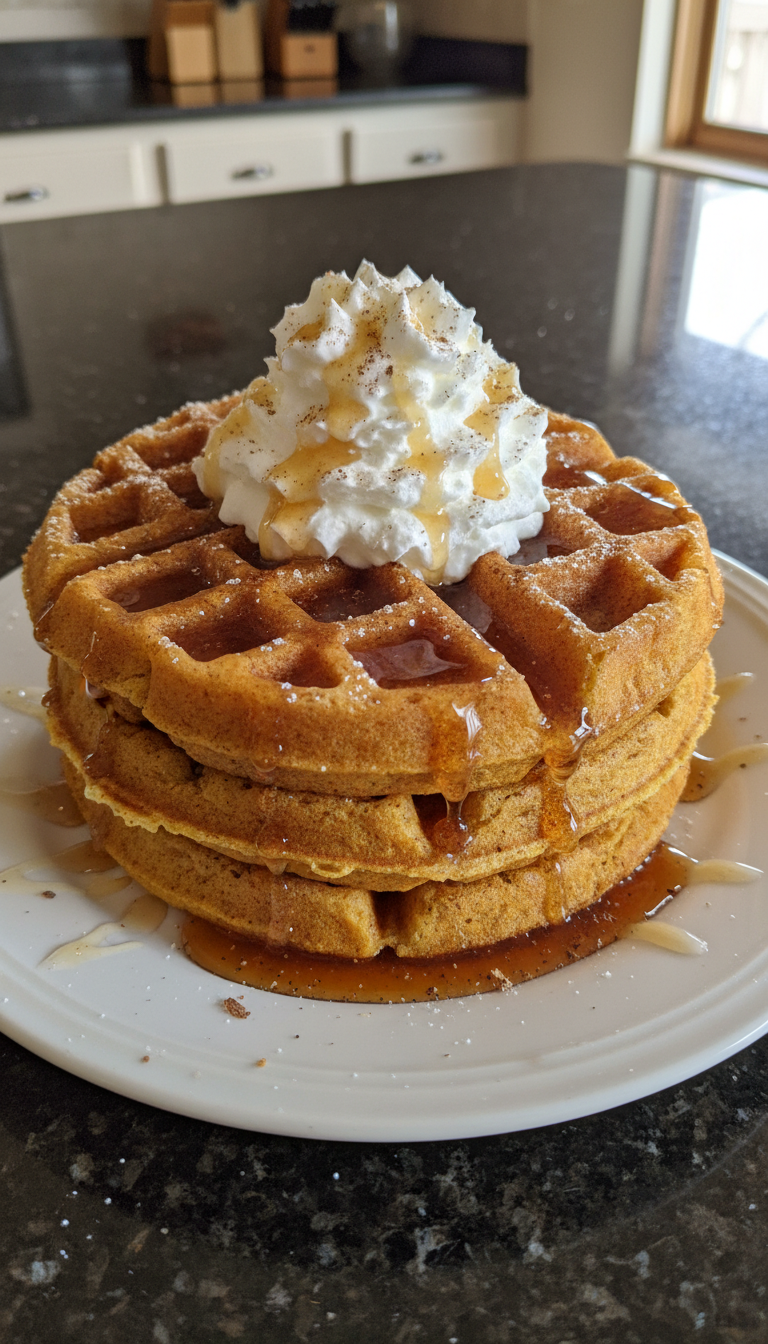 Delicious Pumpkin Spice Waffles