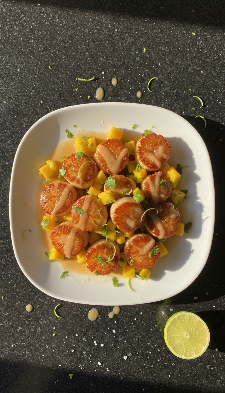 Seared Scallops with Mango Salsa