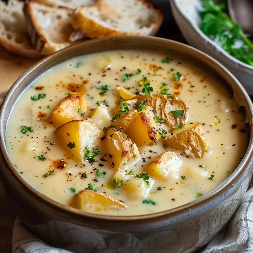 Cheddar Garlic Herb Potato Soup