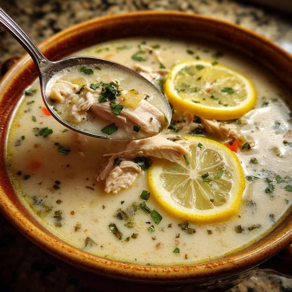 Avgolemono Greek Lemon Chicken Soup